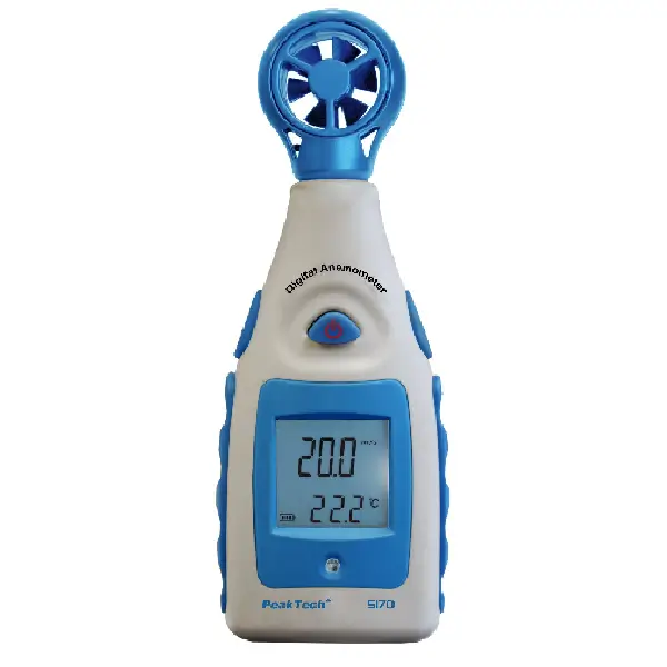 Anemómetro de paletas con termómetro